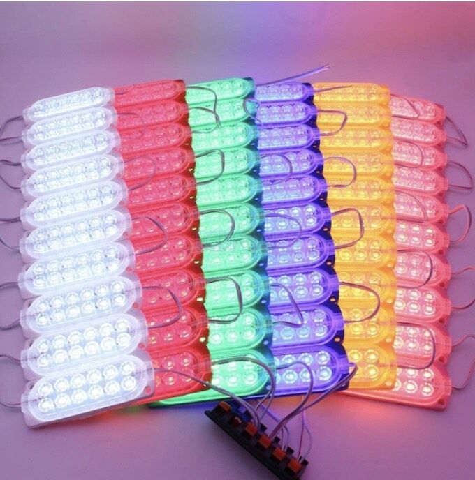 12 Volt 12 Ledli 2.4 W Düz Flashsız Modül Sarı (10 Adet)