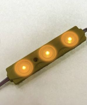 12 Volt 1.2 Watt 3’lü Mercekli 2835 Modül Led Sarı Amber (10 Adet)