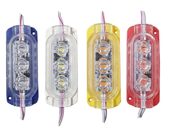 12 Volt 0.6 Watt Animasyonlu Çakar Modül Led 3 Ledli Mavi