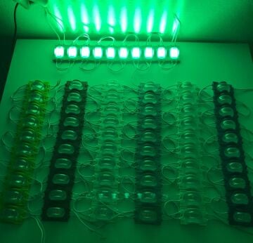 12 Volt Dar Açılı Modül Led Yeşil (5 Adet)