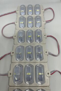 12 Volt Dar Açılı 3'lü Modül Led Beyaz (5 Adet)