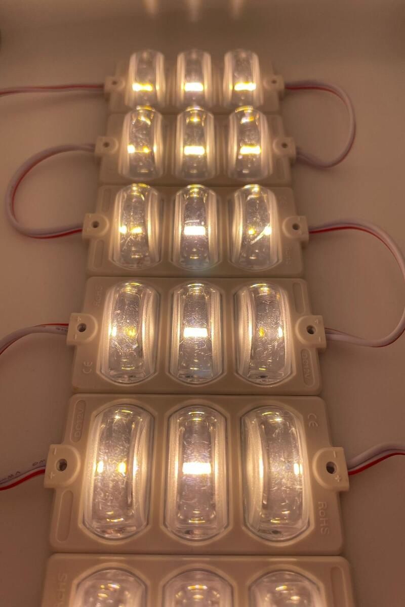 12 Volt Dar Açılı 3'lü Modül Led Gün Işığı (5 Adet)