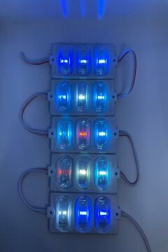 12 Volt Dar Açılı 3'lü Modül Led RGB (5 Adet)