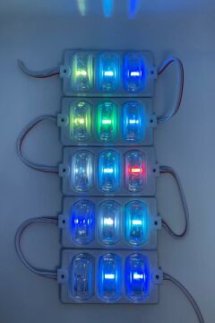 12 Volt Dar Açılı 3'lü Modül Led RGB (5 Adet)