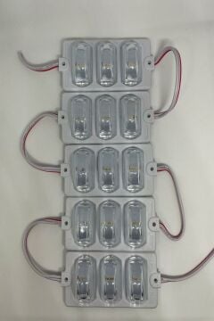 12 Volt Dar Açılı 3'lü Modül Led RGB (5 Adet)