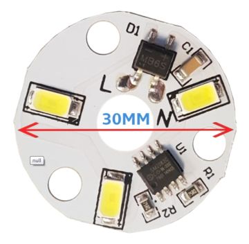 220 Volt 3 Watt SMD 5630 Ledli Hazır Led Modül 30 MM Gün Işığı (3 Adet)