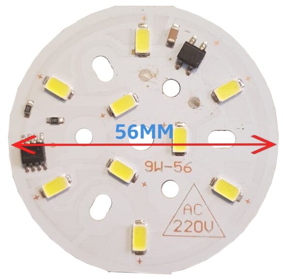 220 Volt 9 Watt SMD 5630 Ledli Hazır Led Modül 56 MM Gün Işığı (3 Adet)