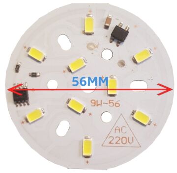 220 Volt 9 Watt SMD 5630 Ledli Hazır Led Modül 56 MM Gün Işığı (3 Adet)