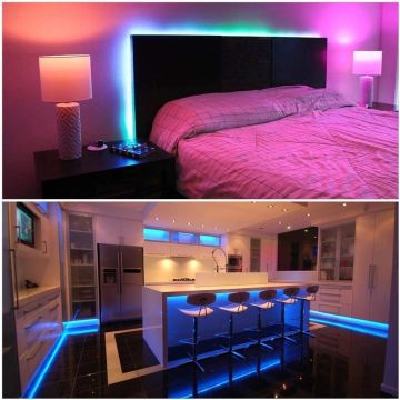 Tuya Destekli Wifi Kontrollü 6x12mm RGB Esnek Neon Şerit Led Set 5 Metre