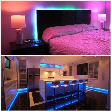 Tuya Destekli Bluetooth Kontrollü 6x12mm RGB Esnek Neon Şerit Led Set 5M