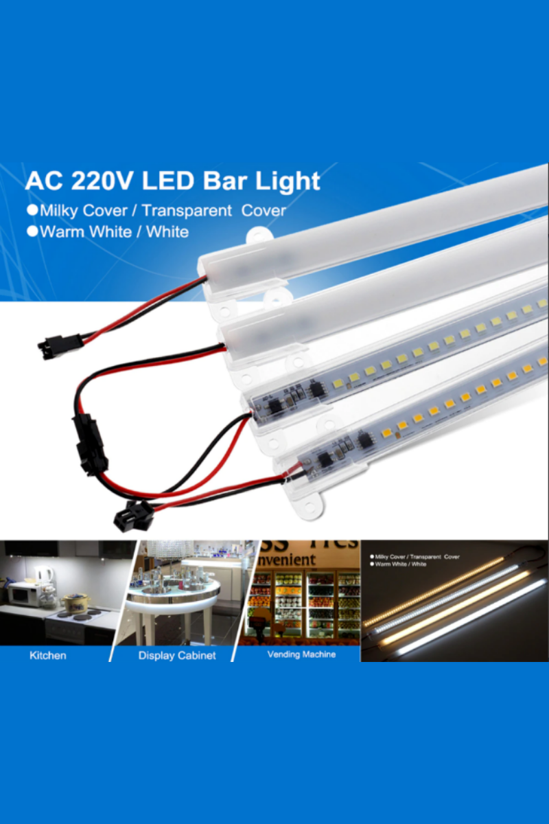 220 Volt 4014 Çubuk Led 1M Kasalı Dim Edilebilir Bar Led Beyaz-Şeffaf Cam