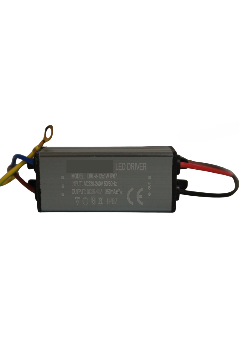 8-12X1W Led Driver 350mA 25-42V Power Led Sürücü IP67 Power Led Driver