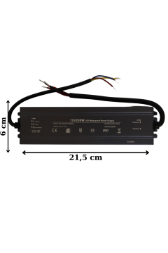 12 Volt 16,7 Amper 200 Watt Dış Cephe Led Adaptör IP67 Su Geçirmez