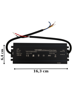 12 Volt 8,3 Amper 100 Watt Dış Cephe Led Adaptör IP67 Su Geçirmez