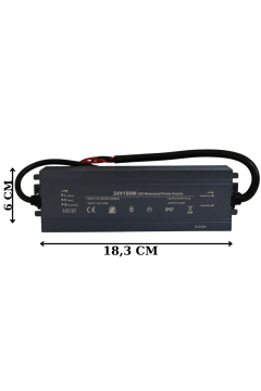 24 Volt 6,3 Amper 150 Watt Dış Cephe Led Adaptör IP67 Su Geçirmez