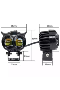 Baykuş Sis Farı Çift Renk Beyaz-Sarı IP67 Araç Motosiklet Off Road 4x4 SUV ATV Tekne Scooter Far 1 Ad.