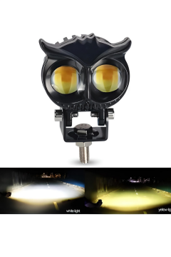 Baykuş Sis Farı Çift Renk Beyaz-Sarı IP67 Araç Motosiklet Off Road 4x4 SUV ATV Tekne Scooter Far 1 Ad.