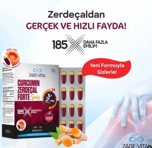 Zade Vital Curcumın Zerdeçal Forte Daily Standardize Zerdeçal Toprak Altı Gövde Ekstresiİçeren Takviye Edici Gıda 60 Yumuşak Kapsül