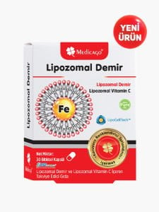 Medicago Liposamal Iron / Lipozomal Demir, Vitamin C İçeren Takviye Edici Gıda 30 DRcaps Bitkisel Kapsül