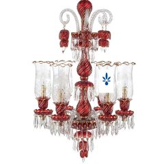 Osmanlı Tarzı Avize (Red+Gold) 8 L