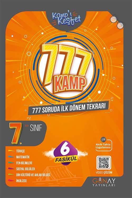 7. Sınıf İlk Dönem Kamp Kitabı ( Kampı Keşfet ) Günay Yayınları