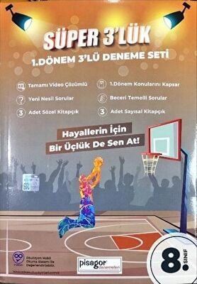 8.Sınıf Pisagor Süper 3`Lük 1. Dönem Deneme Seti Zeka Küpü Yayınları