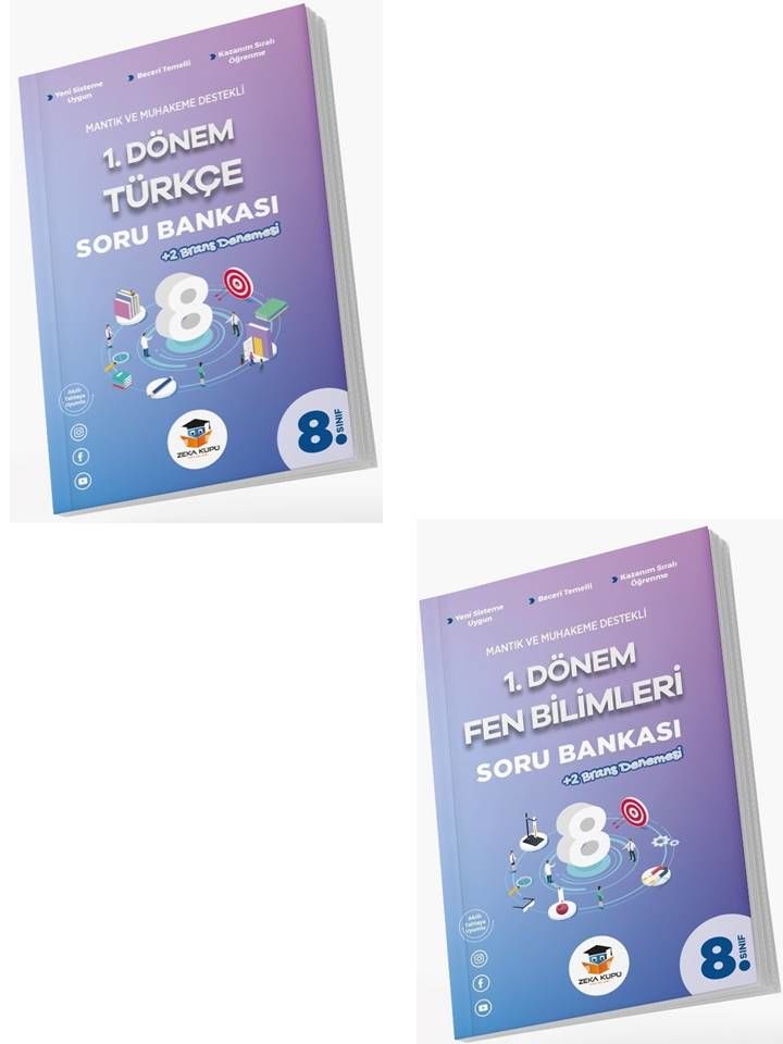 1. Dönem Türkçe + Fen Bilimleri Deneme Seti Zeka Küpü Yayınları