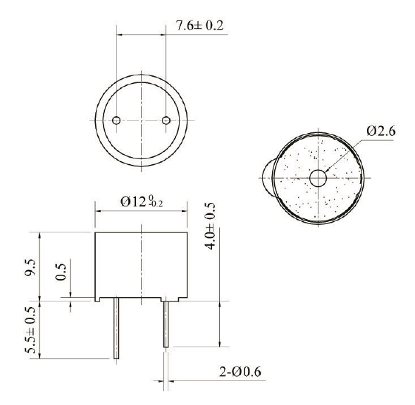 Magnetic Buzzer 12mm FBMB1295A5 Aybey Elektronik Komponent magnetic-buzzer-12mm-fbmb1295a5-aybey-elektronik-komponent