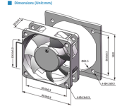 Fan 24V 60x60x20mm 0.14A 3.36W