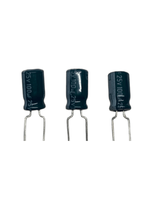 CAP EL 100µF 25V ±20% 6.41x11.51mm 85°C LS:5mm