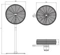 Bahçıvan BSV 750 72cm Siyah 3 Kanatlı Sanayi Tipi Ayaklı Vantilatör