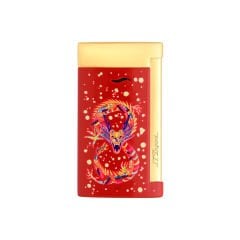 027776 St Dupont Slim-7 Chrome Golden Dragon Red Çakmak