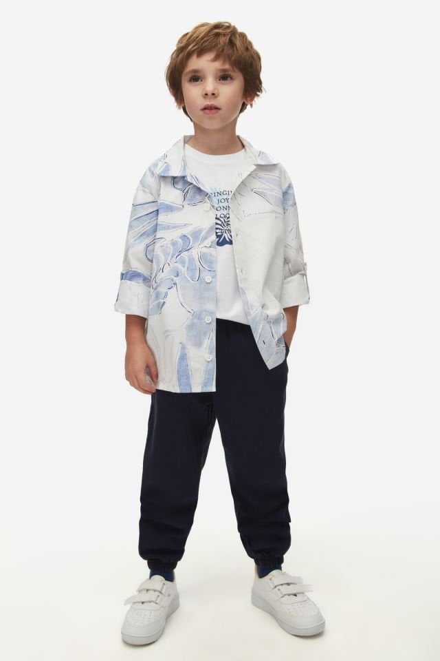 Erkek Bebek – Blue Foral Ceket Tişört ve Pantolon Takım
