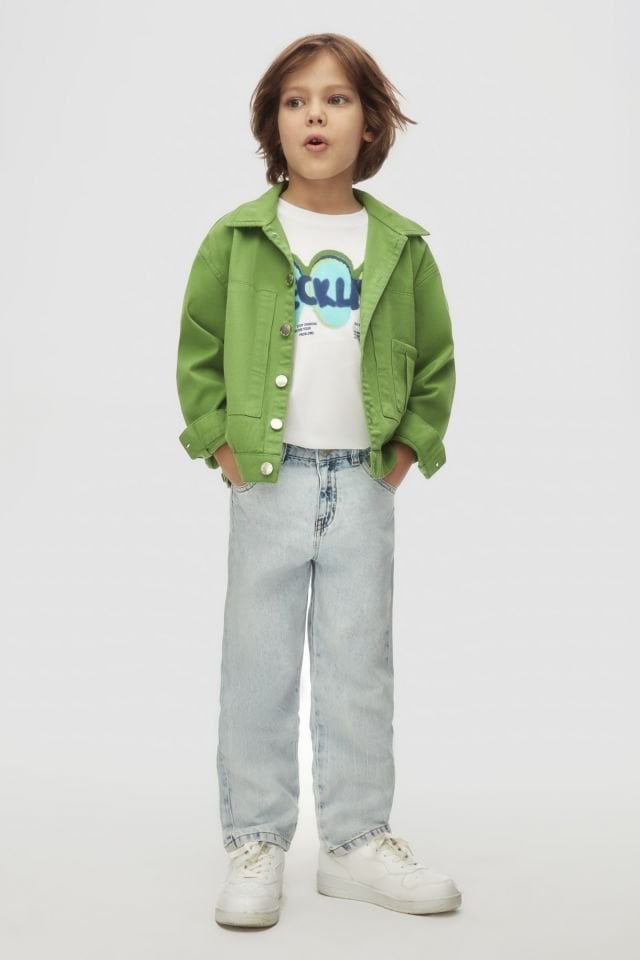 Erkek Bebek – Green Ceket Tişört ve Jean Pantolon Takım