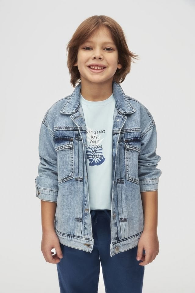 Erkek Bebek – Jean Ceket Tişört ve Navy Pantolon Takım