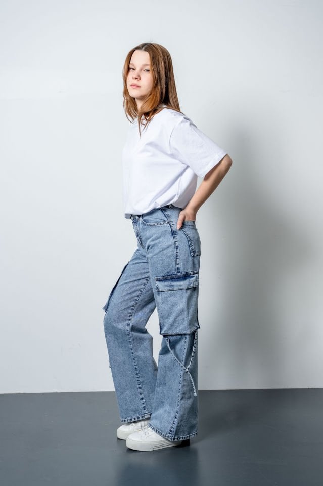 Oversize Tişört Cargo Jean Pantolon Takım
