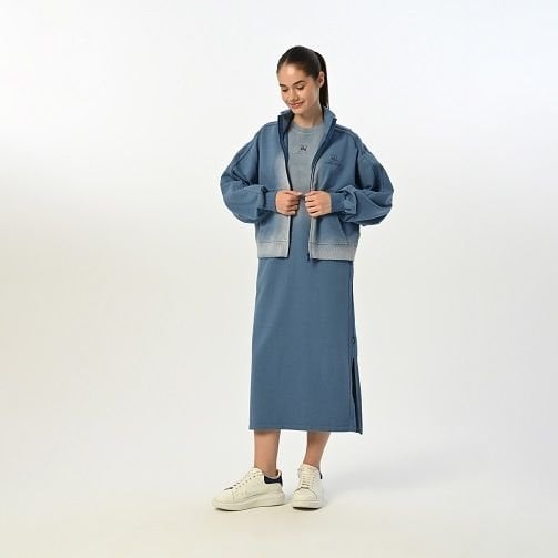 Kız Çocuk Warm Blue Elbise Ceket Takımı