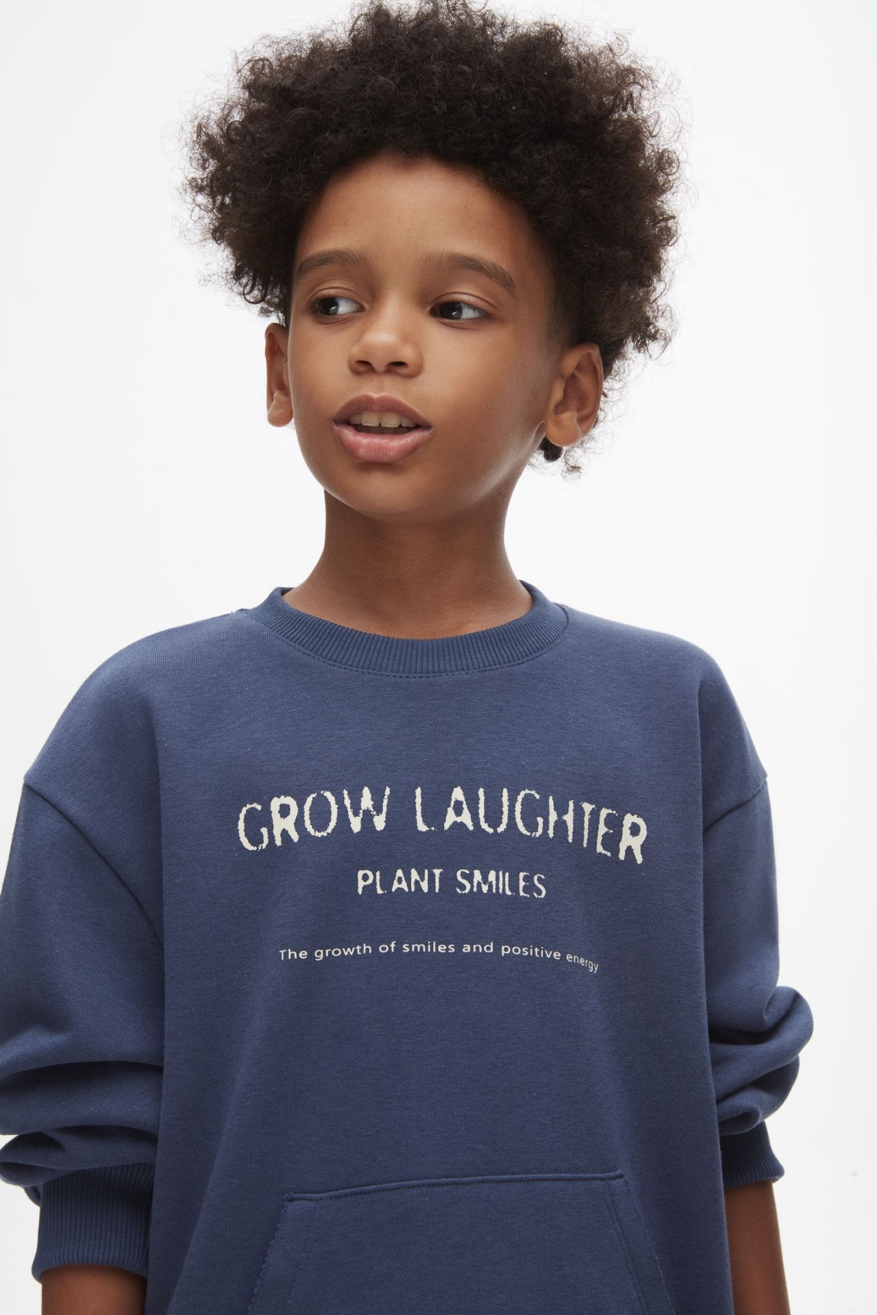 Erkek Çocuk Baskılı Uzun Kollu Grow Sweatshirt-Mavi