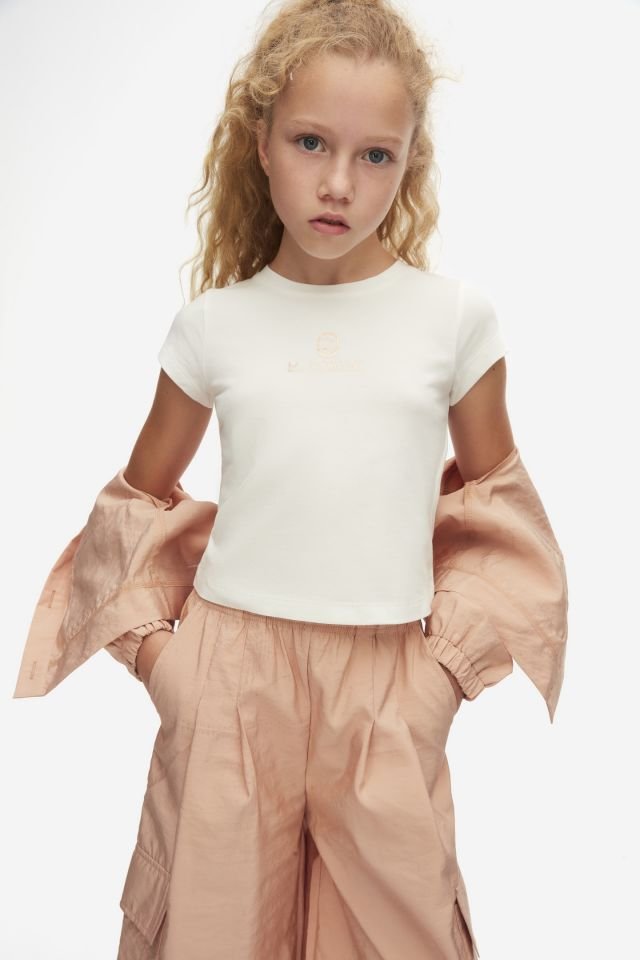 Kız Çocuk Toz Pembe Ceket Crop Tişört ve Pantolon Takım