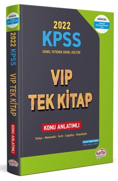 2022 KPSS GENEL YETENEK GENEL KÜLTÜR VIP TEK KİTAP KONU ANLATIMLI