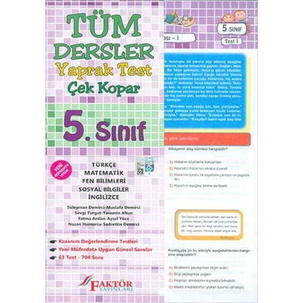 5.SINIF TÜM DERSLER YAPRAK TEST ÇEK KOPAR