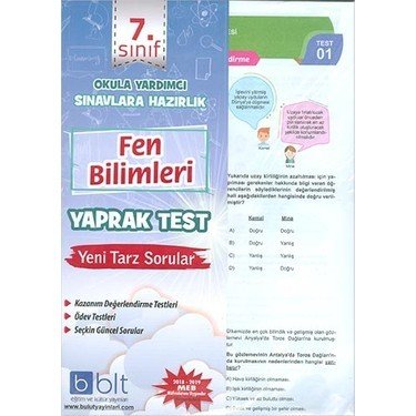 7.SINIF FEN BİLİMLERİ YAPRAK TEST