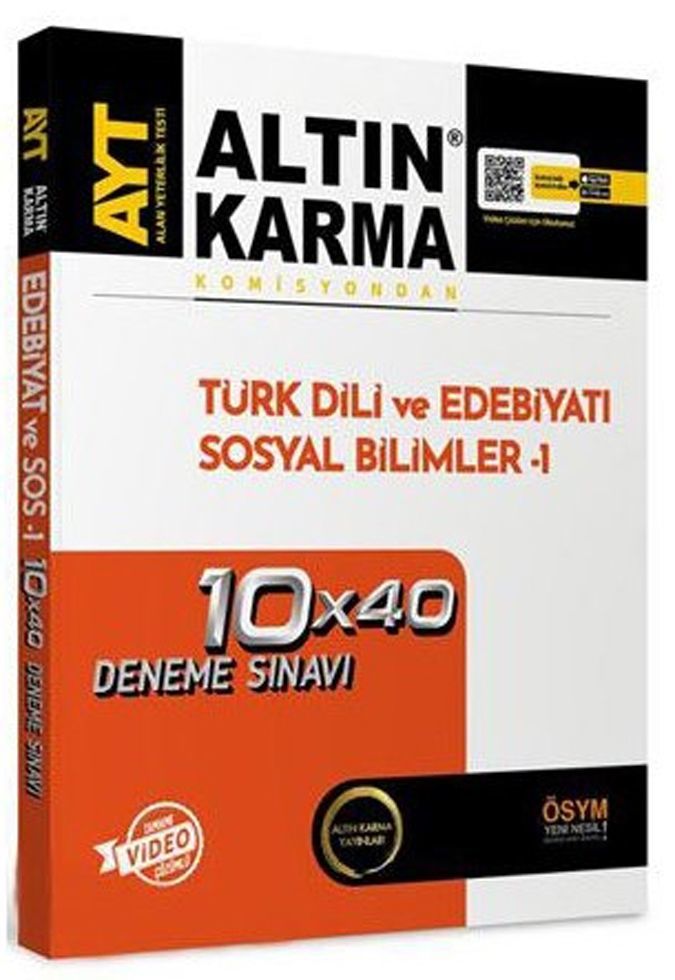 ALTIN KARMA YAYINLARI AYT TÜRK DİLİ VE EDEBİYATI 10X40 DENEME SINAVI