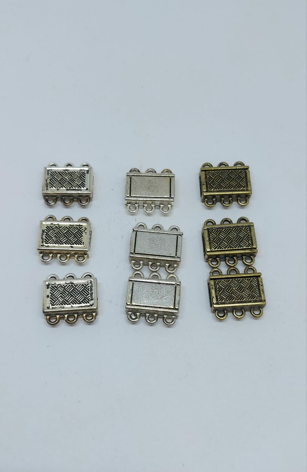 3 Halkalı, Gümüş ve Bronz  Kaplama Mıknatıs Kapama 1.5 cm