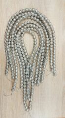 Parlak Gümüş Lav Taşları , 8 mm , Küre