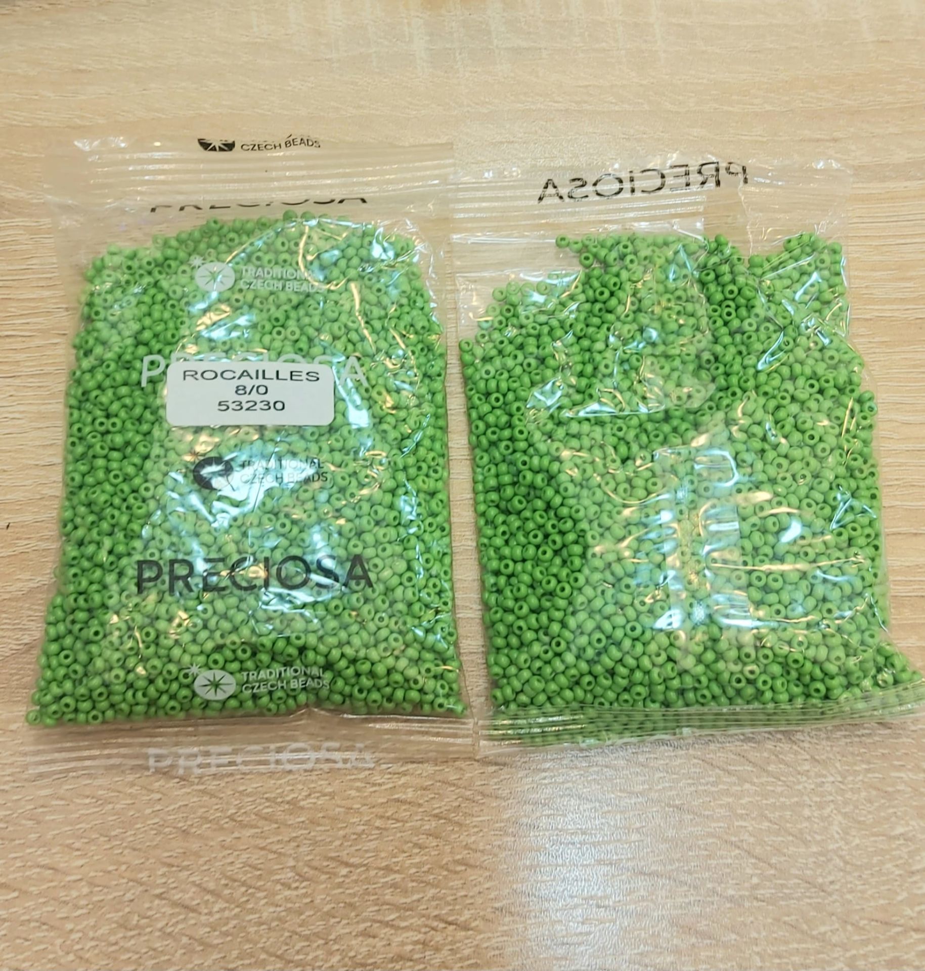 8 mm Dökme Kum Boncuklar, Açık Yaprak Yeşili , 25 Gram
