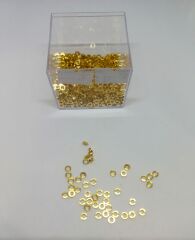 Ortası Delikli İNCE Ara Aparatlar , 4 mm  , Fimo Boncuklar için, Altın