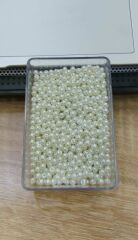 Cam İnciler , 3 mm , Beyaz, 5 gram