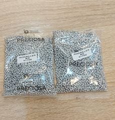 8 mm Dökme Kum Boncuklar, Parlak Gümüş, 25 Gram
