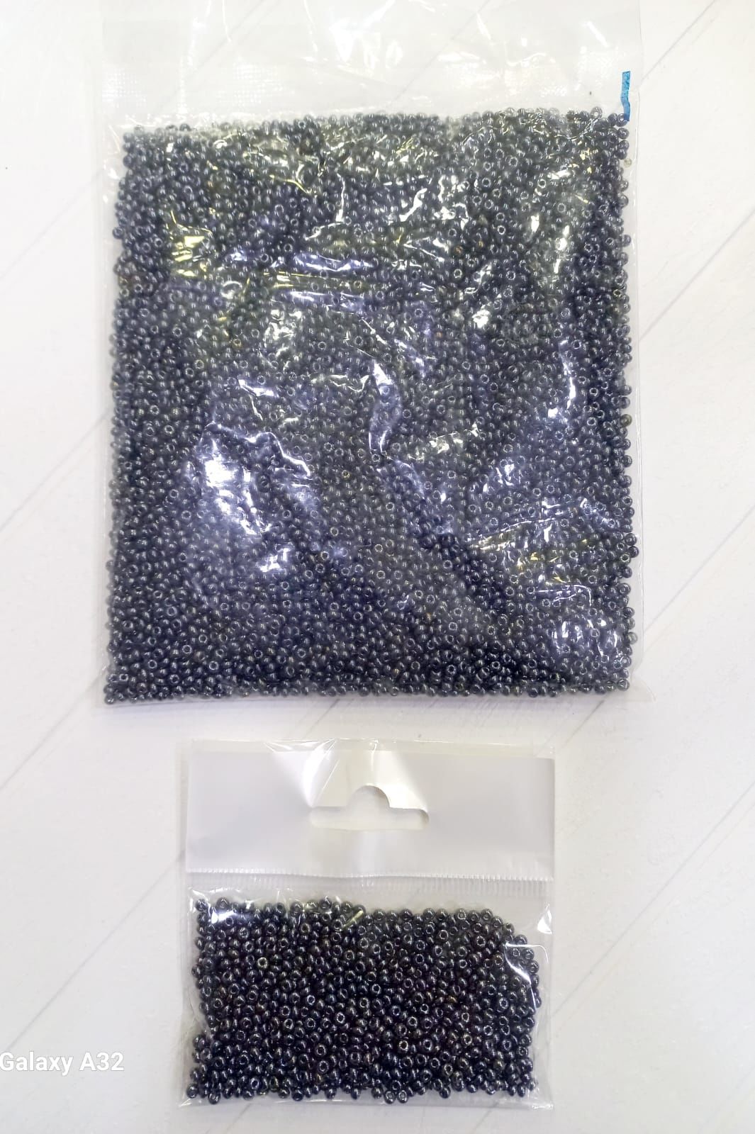 8 mm Dökme Kum Boncuklar, Parlak Antrasit, 25 Gram